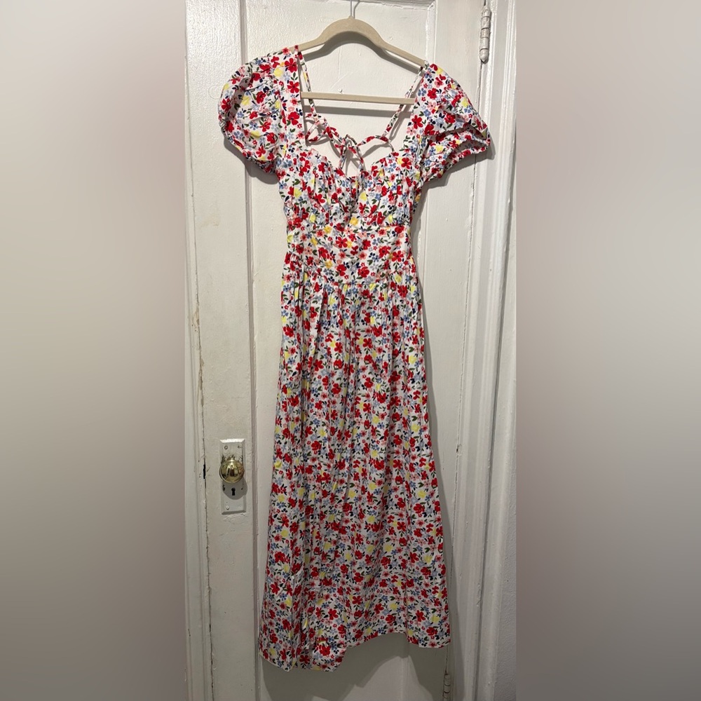 ASOS Floral Maxi Dress - Red and White